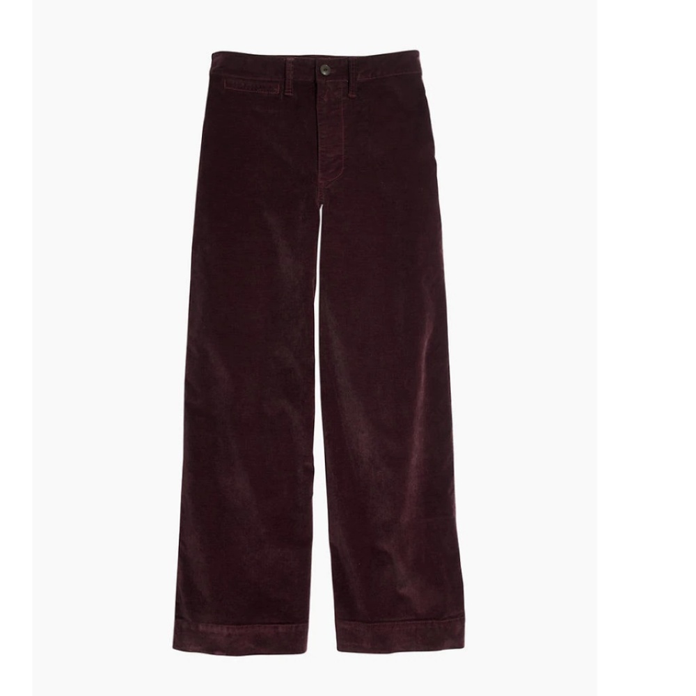 NWT Madewell Emmett Wide-Leg Crop Pants Velveteen - Picture 3 of 4